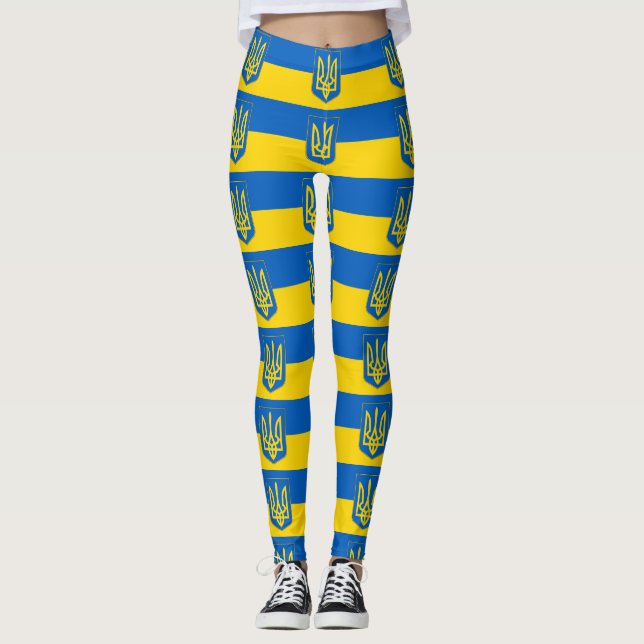 Lagar med flagga i Ukraina Leggings (Framsida)