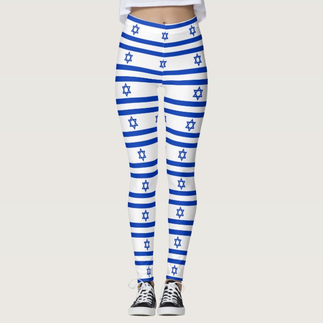 Lagar med flagga Israel Leggings (Framsida)