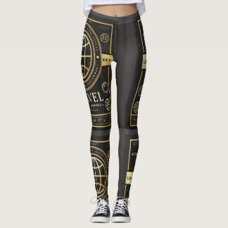 Lagar med lyxetikett-inspirerad av Black & Guld Leggings