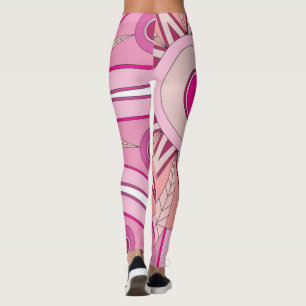 Lagar med rött varmt konst leggings