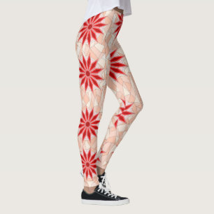 Lagar med rött varmt konst leggings