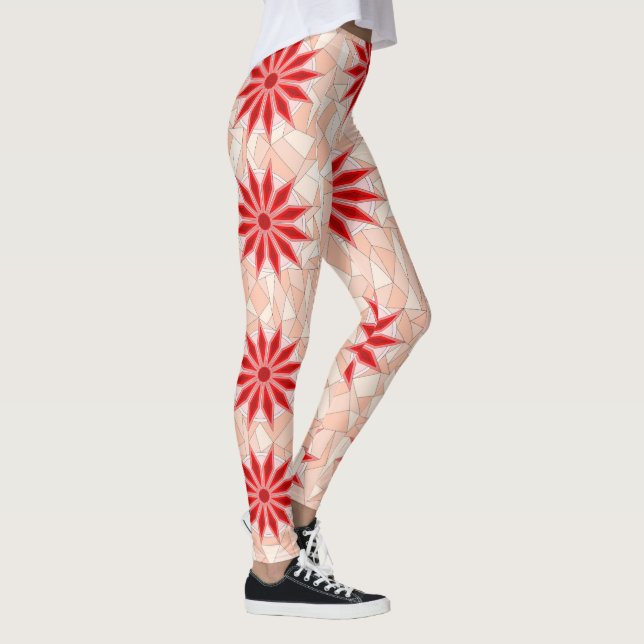 Lagar med rött varmt konst leggings (Höger)