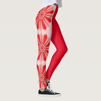 Lagar med rött varmt konst leggings