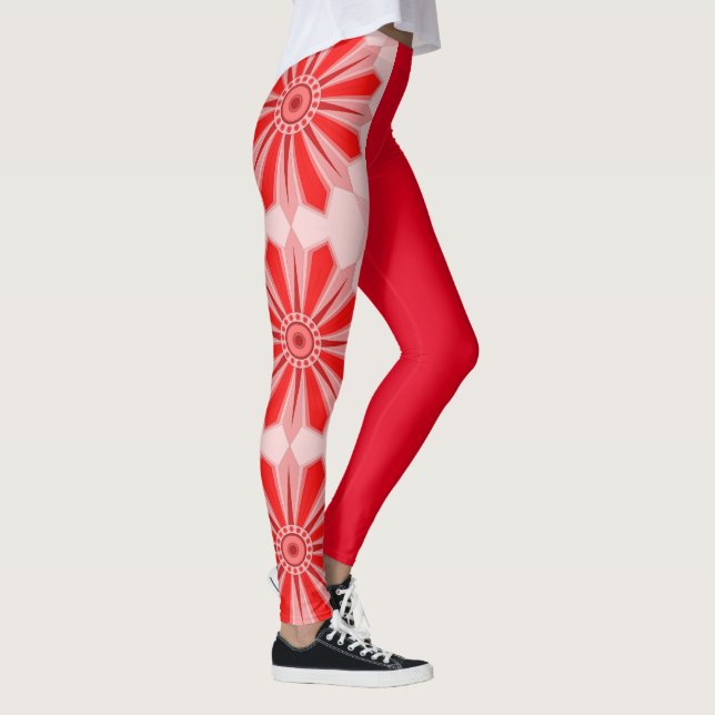 Lagar med rött varmt konst leggings (Höger)