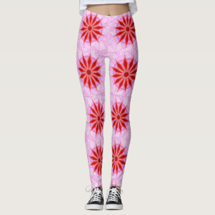 Lagar med rött varmt konst leggings