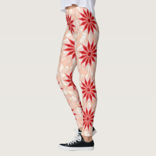Lagar med rött varmt konst leggings
