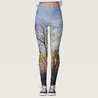 Lagar med vintern träd leggings