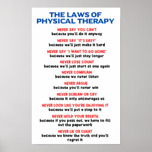 Lagar om fysisk terapi - Lönsam motivation Poster