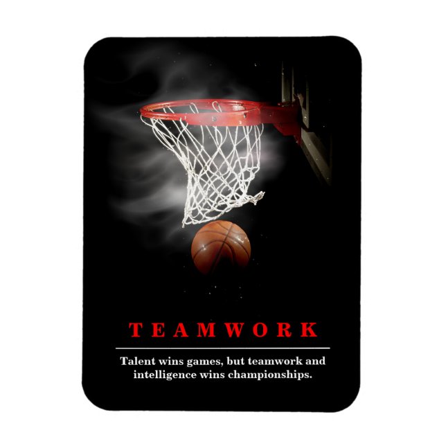 Lagarbete Basket Motivations Inspirerande Magnet (Vertikal)