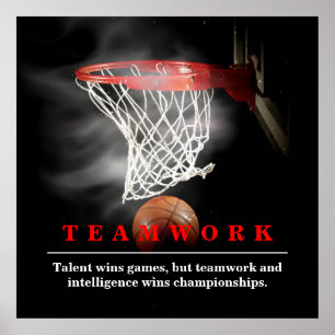 Lagarbete Basketboll Motiverande Inspirerande Poster