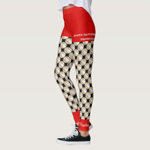 Lagbaseballdamasker med fejkar röda kort leggings