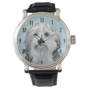 Lågchen-målning - Söt Original Hundkonst Armbandsur