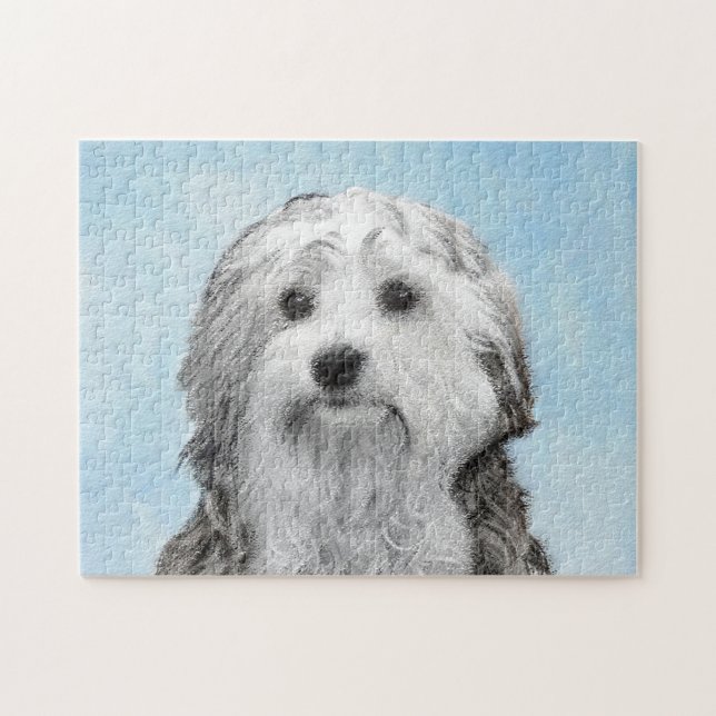 Lågchen-målning - Söt Original Hundkonst Pussel (Horisontell)