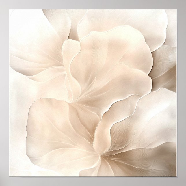 Lagdbladig Petal Lugna – Elegant Abstrakt #3 Poster (Framsidan)
