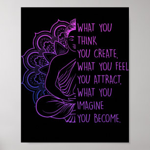 Lagen Attraktion Andlig Buddha Meditation Citat Poster