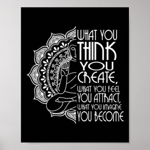 Lagen om attraktion Andlig Buddha Meditation Prese Poster