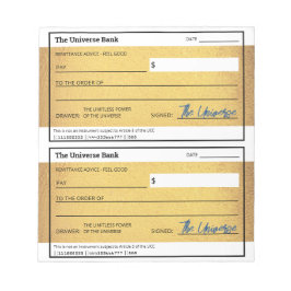 Lagen om Attraktion Blank Money Check Guld Anteckningsblock