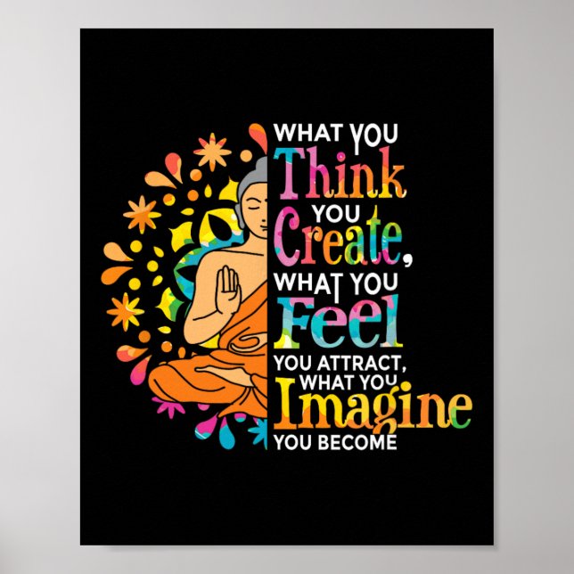 Lagen Om Attraktion Manifestera Buddha Meditation  Poster (Framsidan)