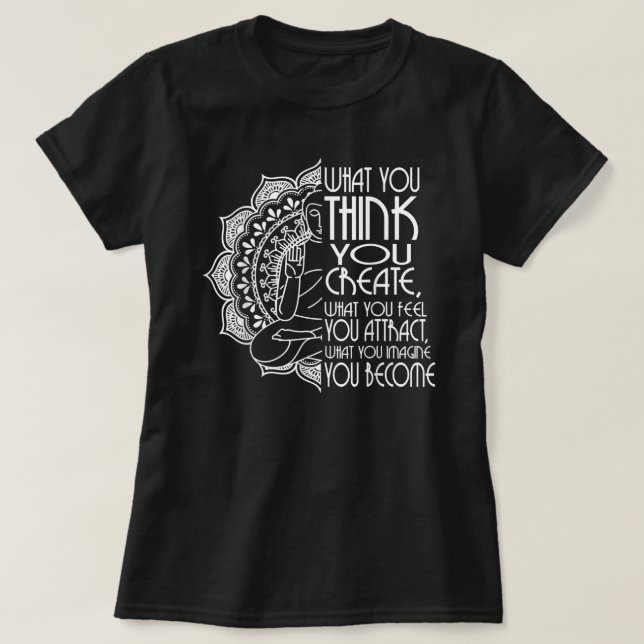 Lagen om Buddha-meditationen i Attraktion Andlig T Shirt (Design framsida)