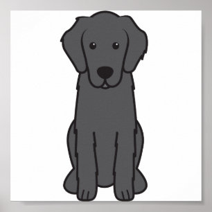 Lägenhet jackad Retrieverhundtecknad Poster