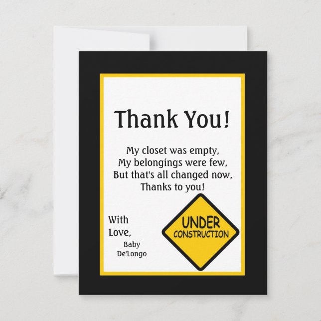 LÄGENHETEN 4x5 tackar dig att card konstruktion Tack Kort (Framsida)