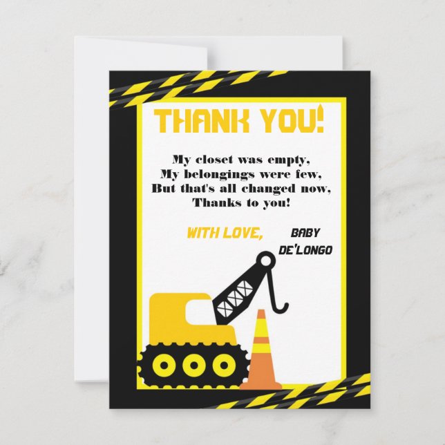 LÄGENHETEN 4x5 tackar dig att card konstruktion Tack Kort (Framsida)