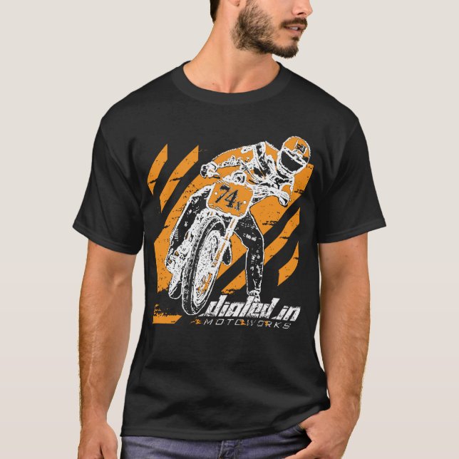 Lägenheten spårar den tävlings- motorcykelskjortan t shirt (Framsida)
