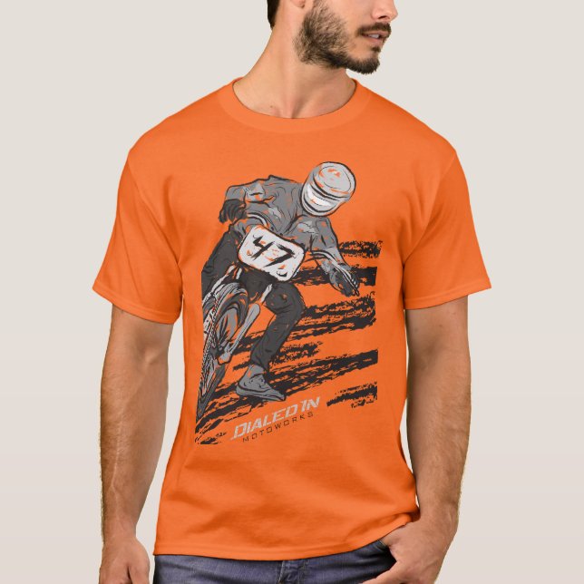 Lägenheten spårar den tävlings- motorcykelskjortan t shirt (Framsida)