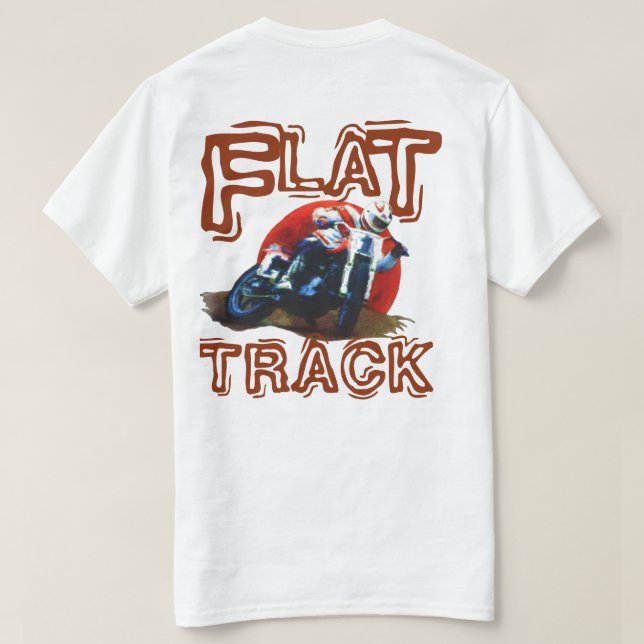 LÄGENHETEN SPÅRAR MOTORCYKELRACERVIT T-SHIRT (Design baksida)