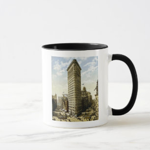 Lägenhetjärn som bygger New York City, NY-vintage Mugg
