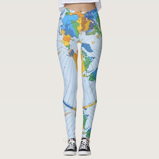 Lägenhetjordkarta - Azimuthal Equidistant Leggings (Framsida)