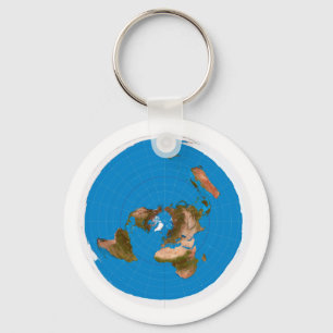 Lägenhetjordkarta - Azimuthal Equidistant Nyckelring