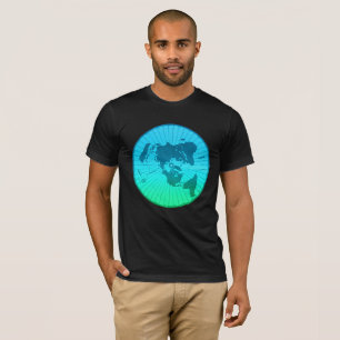 Lägenhetjordkarta - Azimuthal Equidistant Tee Shirt