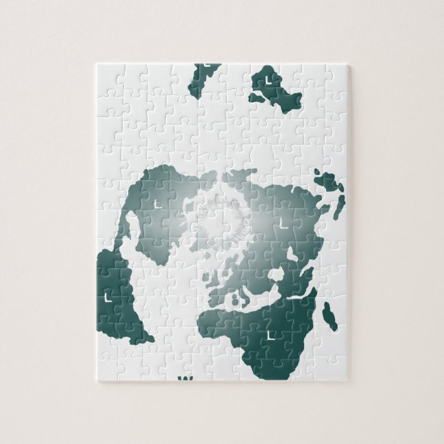 Lägenhetjordkarta, Zetetic Azimuthal Equidistant Pussel (Vertikal)