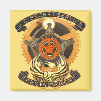 Lager 13 Steampunk Secret Service Badge Magnet