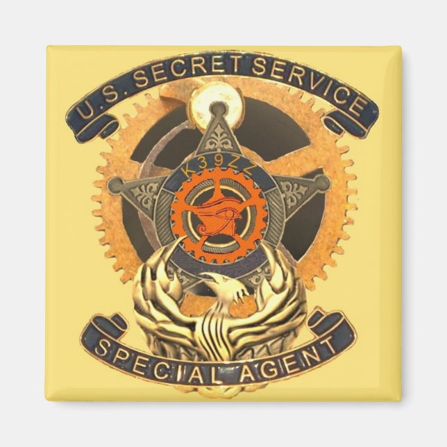 Lager 13 Steampunk Secret Service Badge Magnet (Framsidan)