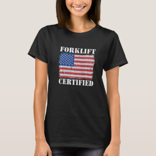 Lager amerikanska Flagga Forklift Operator Forklif T Shirt