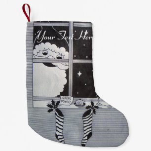 Lager av tomater och julklappar, svarta och vita liten julstrumpa
