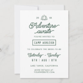 Läger Bachelorette-fest Äventyr Väntar Inbjudningar