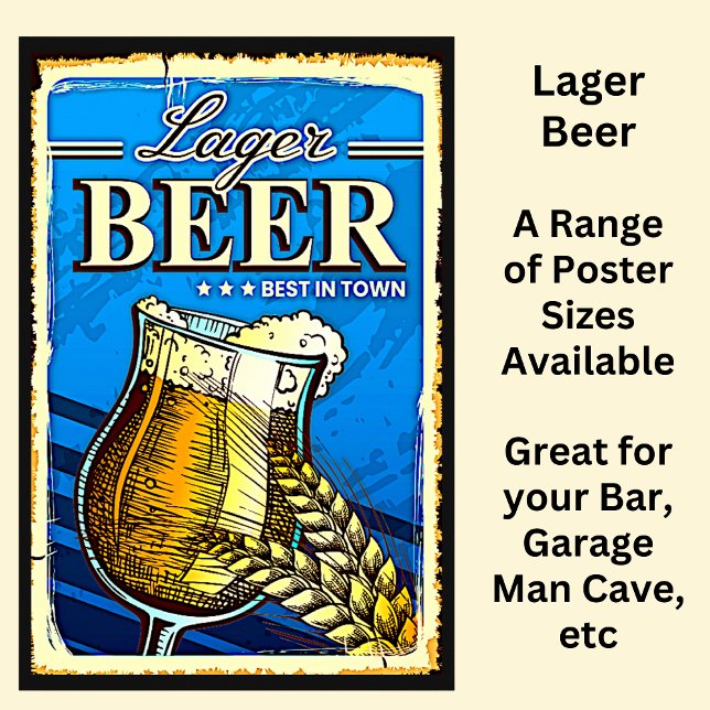 Lager Beer Glass Blue Poster (Skapare uppladdad)