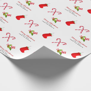 Lager, Candy cane och bergsbädd, jul Presentpapper