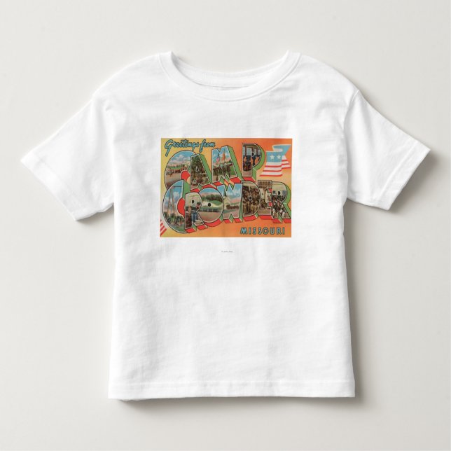 Läger Crowder, Missouri - stora brevplatser T Shirt (Framsida)