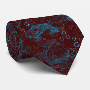Lager Fiske Mönster 01.blue.b D Red BG Slips