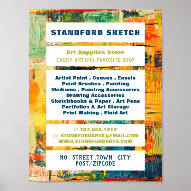 Lager för färgade Abstrakter, konsthandel Poster (Framsidan)