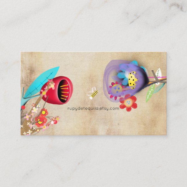 Lager för Whimsical Sakura Designer Visitkort (Framsida)