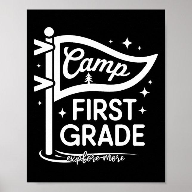 Läger Första Klass Camping Lärare 1:a Klass Tillba Poster (Framsidan)
