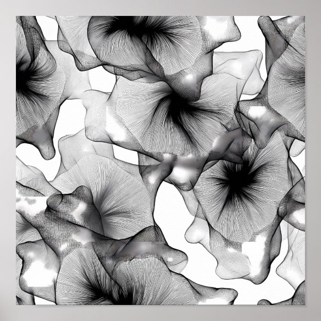 Lagerad Lace Labyrint Dekoration Mall Linjekonst Poster (Framsidan)