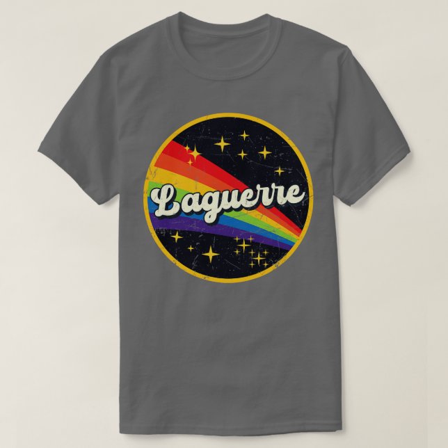 Lagerarregnbåge i Space Vintage GrungeStyle T Shirt (Design framsida)