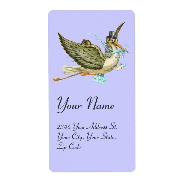 Lagerboy BABY SHOWER, Blue White Fraktsedel (Framsidan)