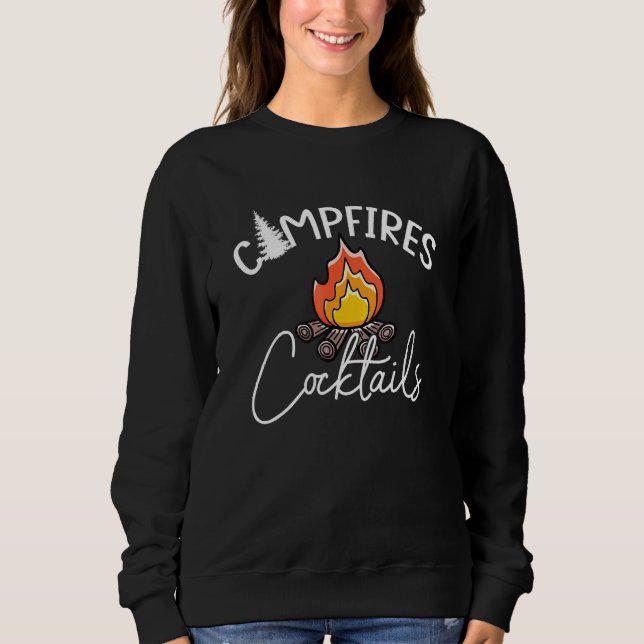 Lägereldar Plus Cocktailar Söt Kärlek Camping Dric T Shirt (Framsida)